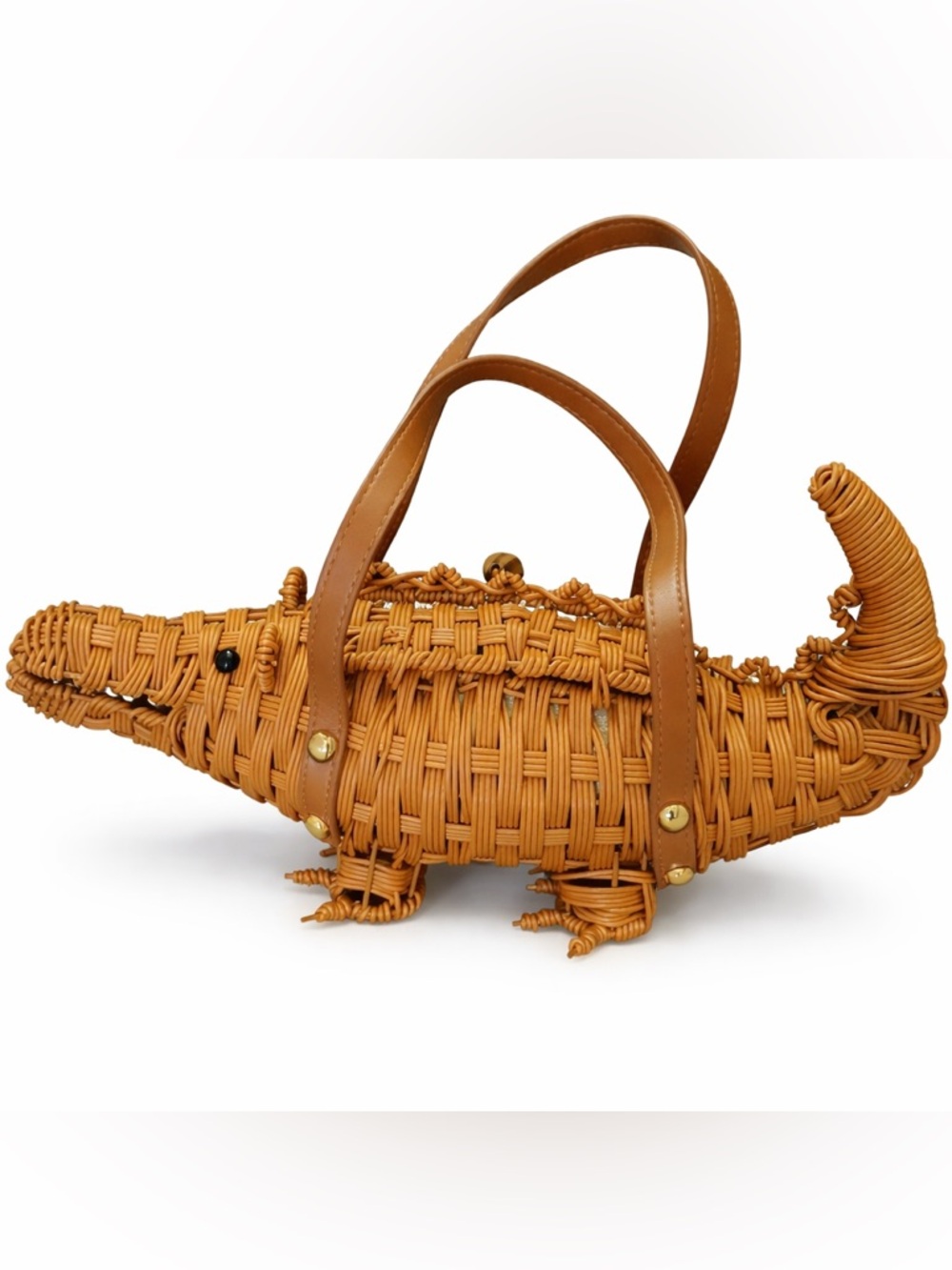 Tommy Bahama Woven Crocodile-Shaped Mini Bag in Tan- NWT